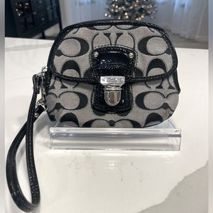Coach Grey/Black Wristlet
